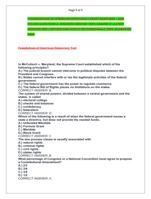 FOUNDATIONS OF AMERICAN DEMOCRACY EXAM EXAM 2025  2026  SOLVED QUESTIONS &  ANSWERS VERIFIED 100% GRADED A+