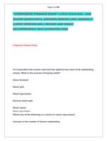 CORPORATE FINANCE EXAM LATEST EXAM 2025  2026  SOLVED QUESTIONS &  ANSWERS VERIFIED 100% GRADED A+  (LATEST VERSION)