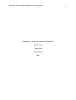 Assignment 5 Integrating Elements of Engagement