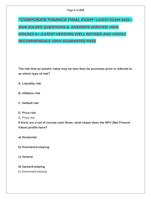 CORPORATE FINANCE FINAL EXAM LATEST EXAM 2025   2026 SOLVED QUESTIONS &  ANSWERS VERIFIED 100%  GRADED A+ (LATEST VERSION)