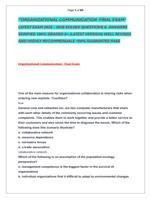 ORGANIZATIONAL COMMUNICATION  FINAL EXAM  LATEST EXAM 2025  2026 SOLVED QUESTIONS &  ANSWERS  VERIFIED 100% GRADED A+