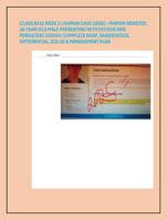 CLASS 6512 WEEK 2 I-HUMAN CASE (2025)  MARVIN WEBSTER, 18-YEAR-OLD MALE PRESENTING WITH FATIGUE AND PERSISTENT COUG