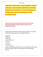 NRNP 6531 FINAL EXAM  LATEST VERSIONS  LATEST  EXAM 2025  2026  SOLVED QUESTIONS &  ANSWERS  VERIFIED 100% GRADED A+