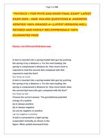 PHYSICS 1 FOR PHYS AND ENGR FINAL EXAM LATEST  EXAM 2025  2026  SOLVED QUESTIONS &  ANSWERS  VERIFIED 100%