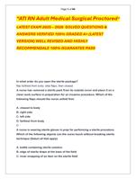 ATI RN Adult Medical Surgical Proctored  LATEST EXAM 2025  2026  SOLVED QUESTIONS &   ANSWERS VERIFIED 100% GRADED A+