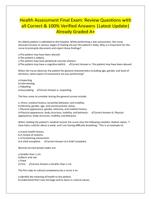 Health Assessment Final Exam: Review Questions with all Correct & 100% Verified Answers |Latest Update| Already Graded A+