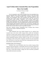 Aspek Perilaku Dalam Akumulasi Biaya dan Pengendalian Biaya