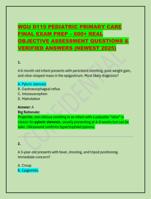 WGU D119 PEDIATRIC PRIMARY CARE FINAL EXAM PREP  600+ REAL OBJECTIVE