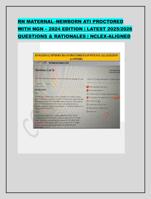 RN MATERNALNEWBORN ATI PROCTORED WITH NGN  2024 EDIT