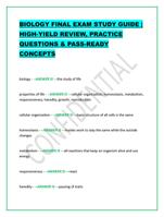 BIOLOGY FINAL EXAM STUDY GUIDE | HIGH-YIELD REVIEW, PRACTICE QUE