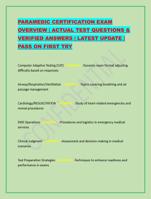 PARAMEDIC CERTIFICATION EXAM OVERVIEW | ACTUAL TEST QUESTION