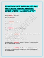 C-PSYCHOMETRIST EXAM | ACTUAL TEST QUESTIONS & VERIFIED ANS