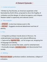 Guided reading text 2 analysis "A Distant Episode" by Paul Bowles