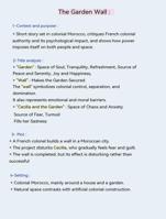 Guided reading text 4 analysis "The Garden Wall " by John Bovery