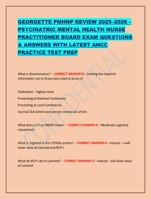 GEORGETTE PMHNP REVIEW 20252026  PSYCHIATRIC MENTAL HEALTH NU