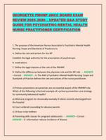 GEORGETTE PMHNP ANCC BOARD EXAM REVIEW 20252026  UPDATED