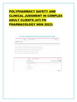 POLYPHARMACY SAFETY AND CLINICAL JUDGMENT IN COMPLEX ADULT CL
