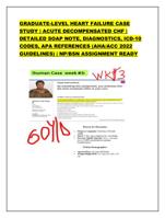 GRADUATE-LEVEL HEART FAILURE CASE STUDY | ACUTE DECOMPENSATED