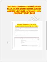 2023 PN PHARMACOLOGY ATI PROCTORED EXAM  60 NGN QUESTIONS W