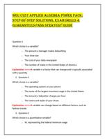 WGU C957 Applied Algebra Power Pack: Step-by-Step Solutions, Ex