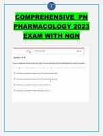 COMPREHENSIVE  PN PHARMACOLOGY 2023 EXAM WITH NGN  PASS