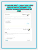 PN PHARMACOLOGY ATI PROCTORED EXAM WITH ALL 60 NGN QUESTIONS AND