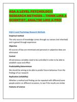 AQA A LEVEL PSYCHOLOGY: RESEARCH METHODS  THINK LIKE A SCIENTIST, A