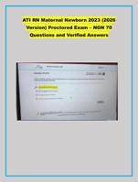 ATI RN Maternal Newborn 2023 (2026  Version) Proctored Exam