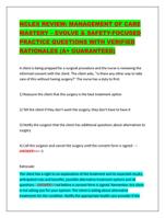 NCLEX REVIEW: MANAGEMENT OF CARE  MASTERY  EVOLVE & SAFETY-FOCUSED  P