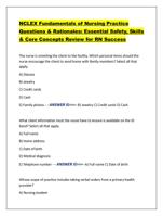 NCLEX Fundamentals of Nursing Practice  Questions & Rationales