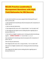 NCLEX Practice Leadership &  Management Questions with High Yi