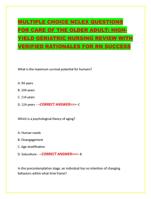 MULTIPLE CHOICE NCLEX QUESTIONS  FOR CARE OF THE OLDER ADULT: H
