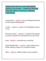 CUMULATIVE SET (P1L25): MASTERING  LOGICAL FALLACIES  CO