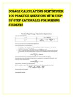 Dosage Calculations Demystified:  100 Practice Questions with