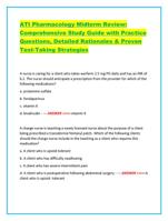 ATI Pharmacology Midterm Review:  Comprehensive Study Guide with