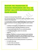 MASTER THE TRANSITION TO NURSING PROFESSION (NR-103): 100 E