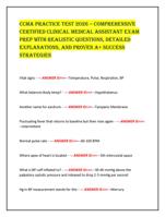 CCMA PRACTICE TEST 2026  COMPREHENSIVE CERTIFIED CLINICAL MEDICAL A
