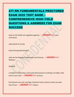 ATI RN FUNDAMENTALS PROCTORED EXAM 2025 TEST BANK  COMPREHENSI