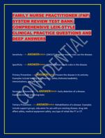 FAMILY NURSE PRACTITIONER (FNP) SYSTEM REVIEW TEST BANK: COMPRE
