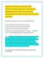NREMT National Registry EMT Certification Practice Test Bank: