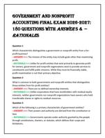 Government and Nonprofit Accounting Final Exam 2026-2027: 180