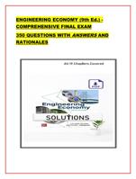 ENGINEERING ECONOMY (9th Ed.) - COMPREHENSIVE FINAL EXAM 350 Q