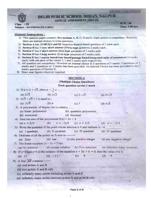 PREVIOUS  YEAR QUESTION PAPER MATHEMATICS #DELHI PUBLIC SCHOOL