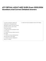 ATI VIRTUAL ADULT MED SURG Exam 2025/2026 Questions And Answers