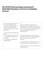 ATI NCLEX Pharmacology Assessment 1 2025/2026 Questions And Answers