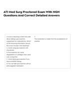 ATI Med Surg Proctored Exam With NGN Questions And Correct Answers