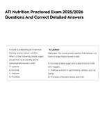 ATI Nutrition Proctored Exam 2025/2026 Questions And Correct Answers