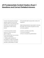 ATI Fundamentals Content Mastery Exam 1 2026 Questions And Answers