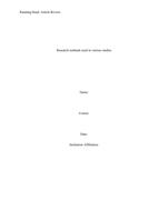 Article Review ANALYSIS  30 points possible (15 points  each)The