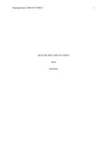 Medical ethics Scenario No. 3: Institutional Code of  EthicsProject